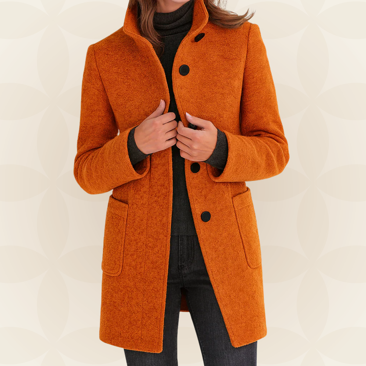 Anna | Chaqueta cómoda de mujer con cuello alto