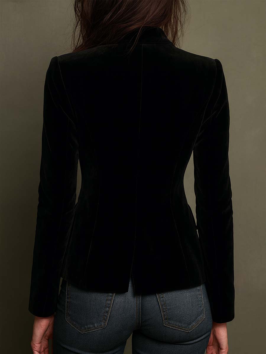 Giulia | Blazer negro con bordados florales multicolor