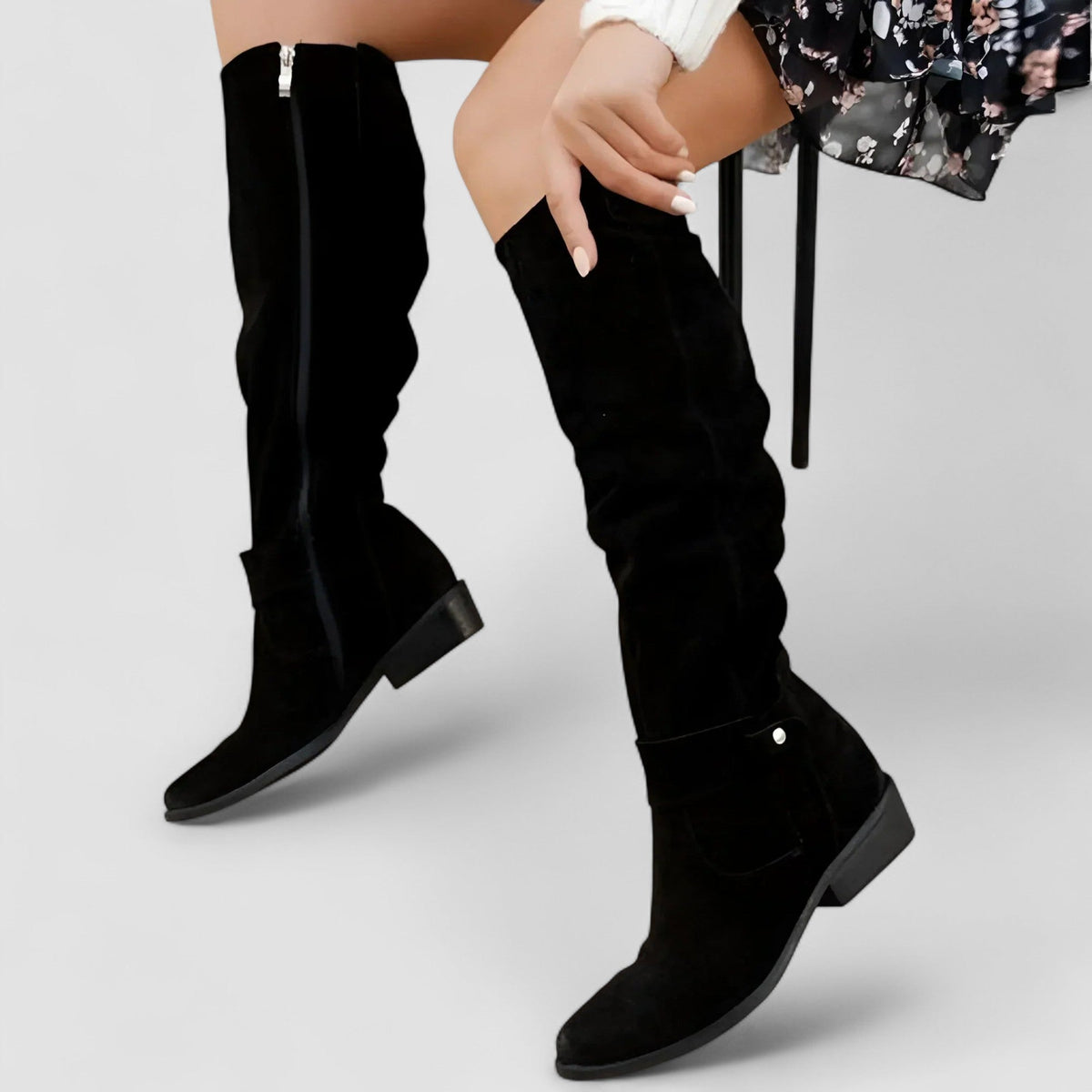 Natascia | Botas altas elegantes con caña fruncida