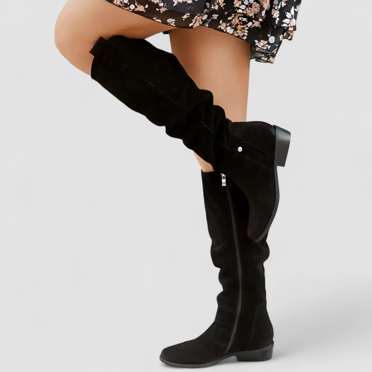 Natascia | Botas altas elegantes con caña fruncida