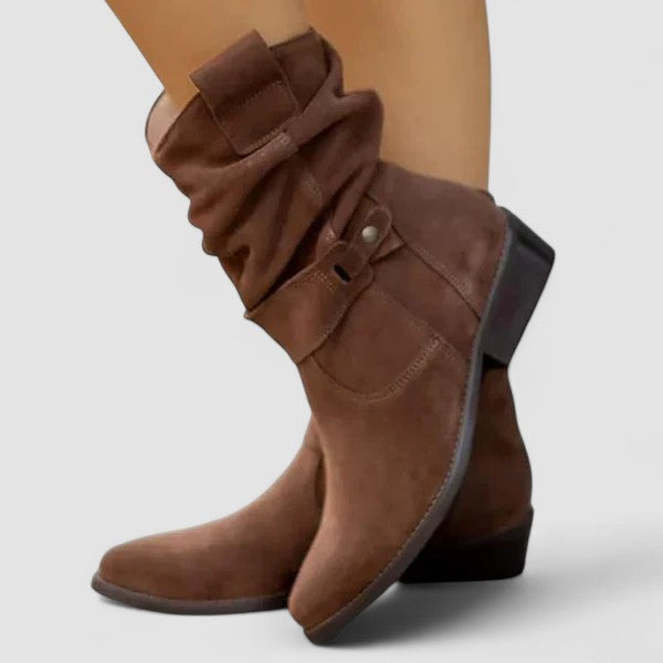 Lucia | Botines cowboy de caña fruncida