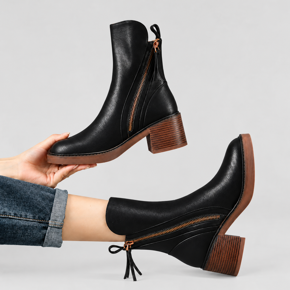 Monica | Botines elegantes con cremallera lateral