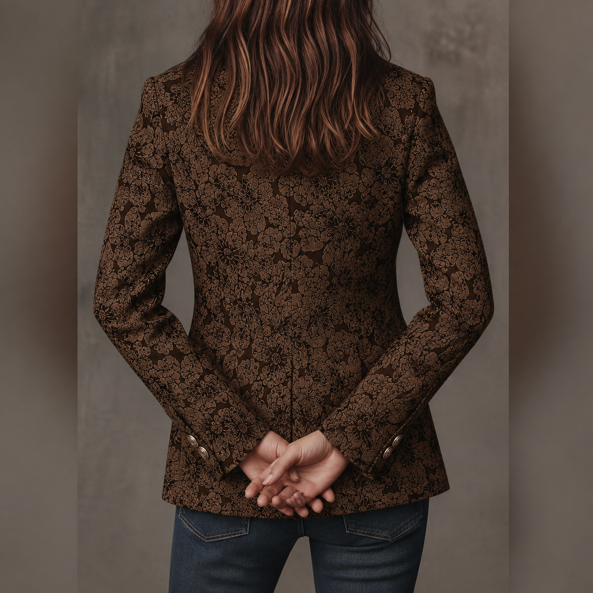 Loretta | Blazer ajustado de jacquard estilo cachemir