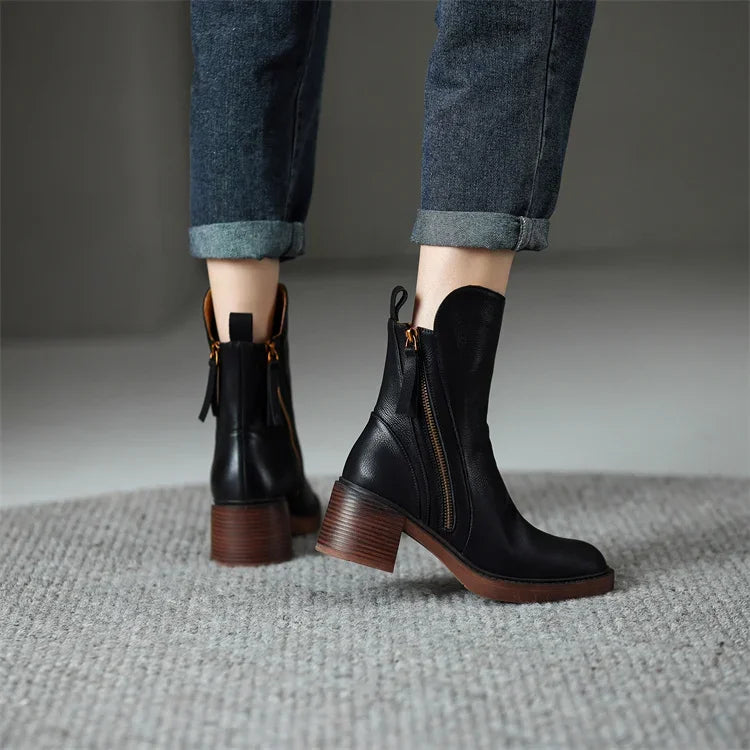Monica | Botines elegantes con cremallera lateral