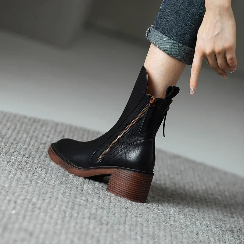 Monica | Botines elegantes con cremallera lateral