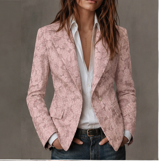 Loretta | Blazer ajustado de jacquard estilo cachemir