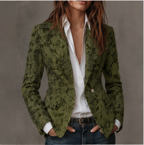 Loretta | Blazer ajustado de jacquard estilo cachemir
