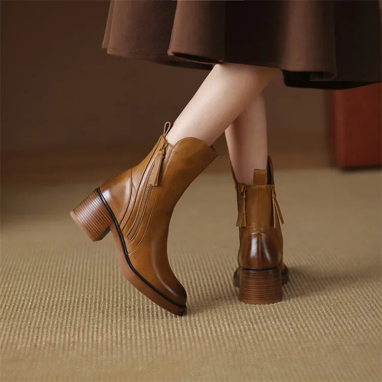 Monica | Botines elegantes con cremallera lateral