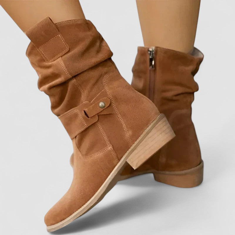 Lucia | Botines cowboy de caña fruncida