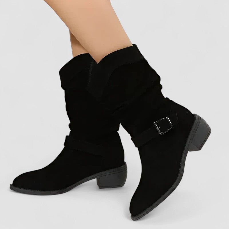Lucia | Botines cowboy de caña fruncida