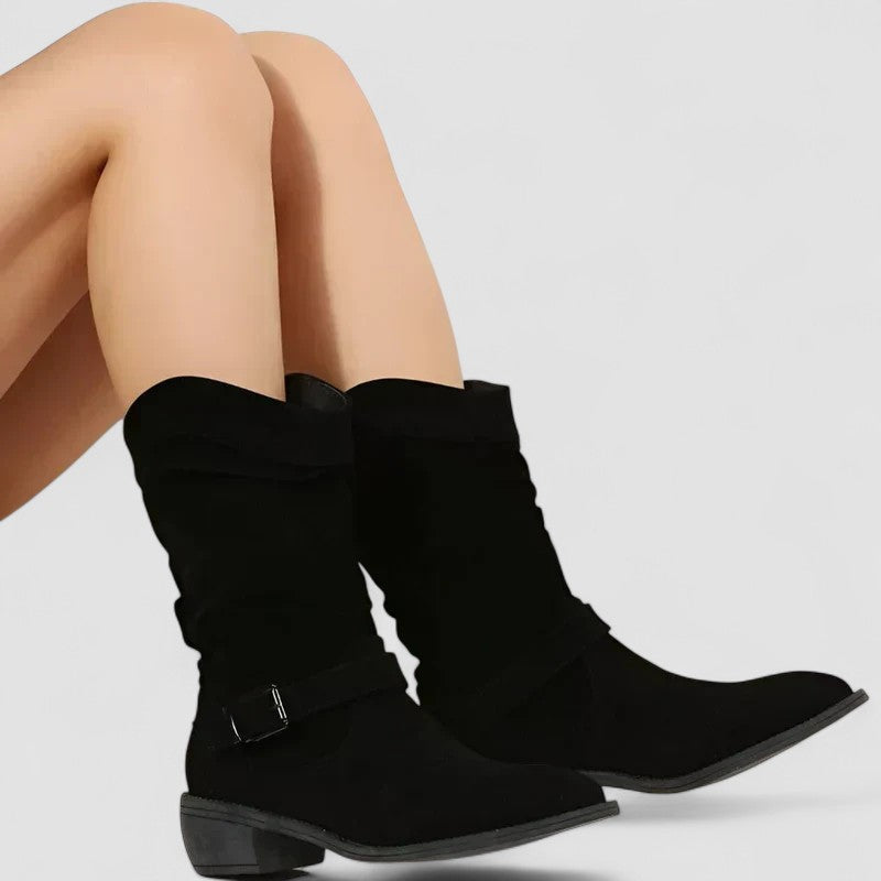 Lucia | Botines cowboy de caña fruncida