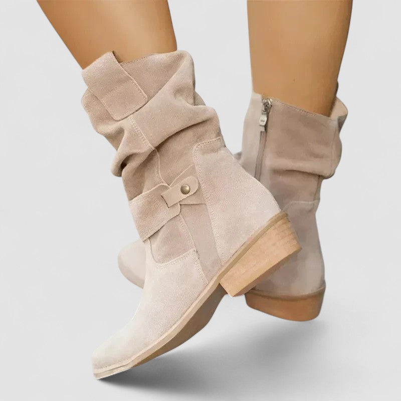 Lucia | Botines cowboy de caña fruncida