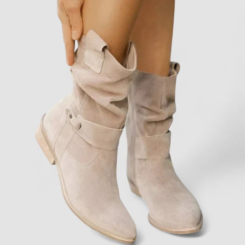 Lucia | Botines cowboy de caña fruncida